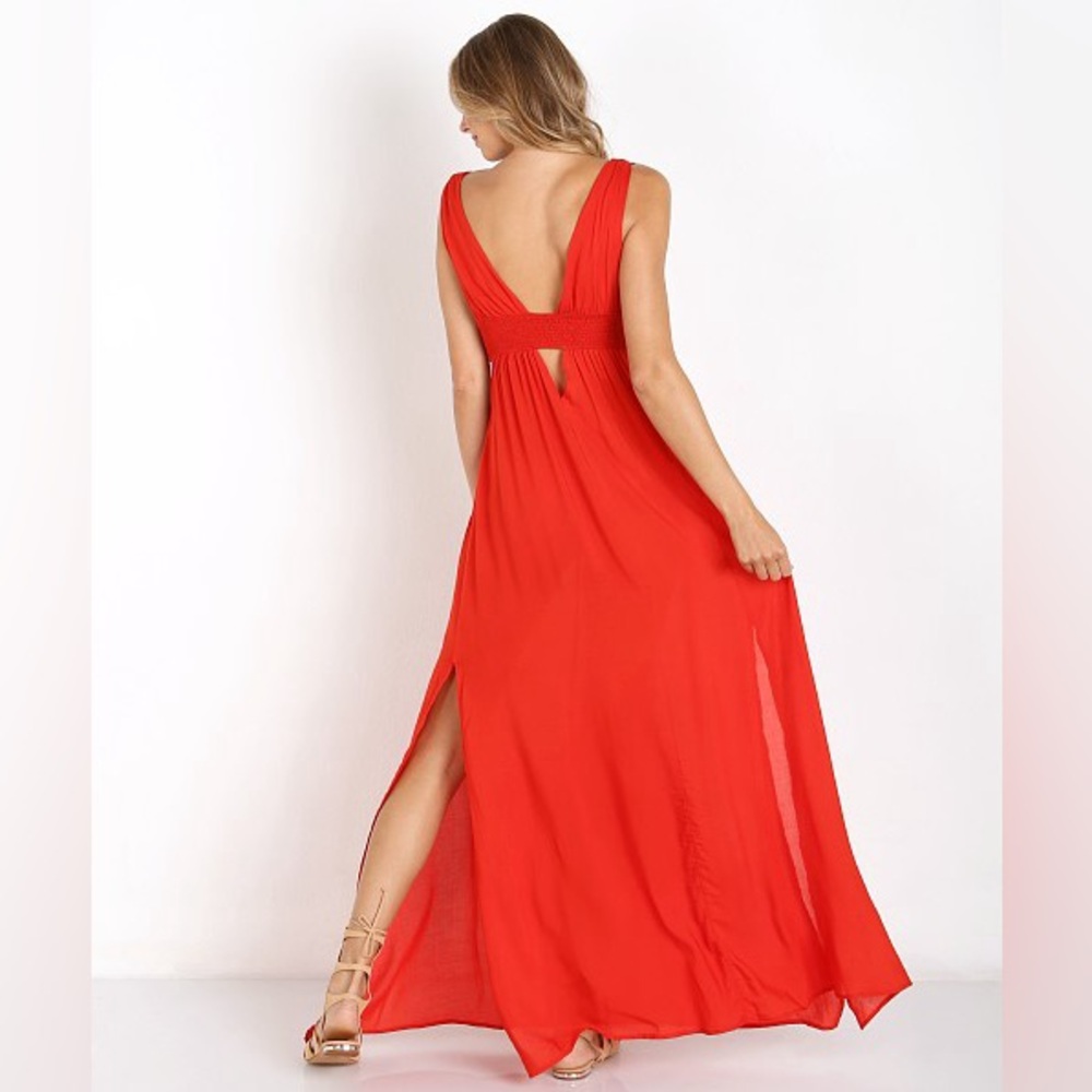 Indah angeli maxi dress cherry red